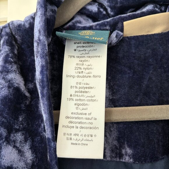 Pottery Barn Teen Harry Potter Ravenclaw bathrobe S/M purple velvet *flaw* - Picture 6 of 9